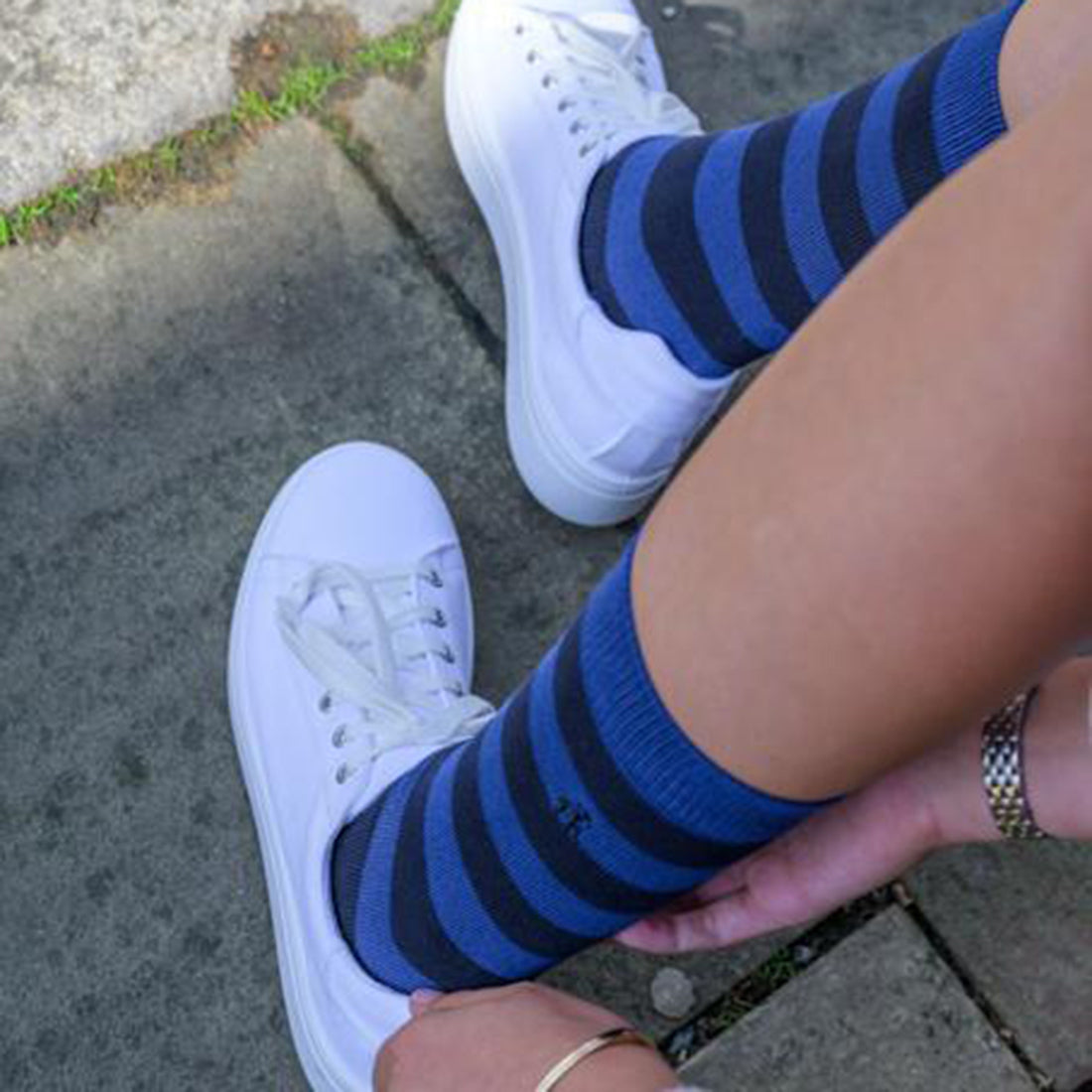 Swole Panda Charcoal Striped Bamboo Socks – Breathable & Soft