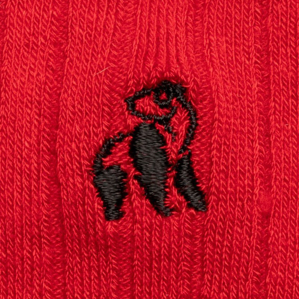 Swole Panda Classic Red Bamboo Socks – Ribbed Comfort Cuff for Men