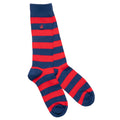 Swole Panda Red and Navy Striped Bamboo Socks – Breathable & Durable