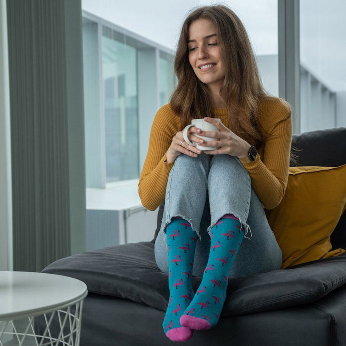 Swole Panda Flamingo Bamboo Socks – Eco-Friendly Novelty Animal Print