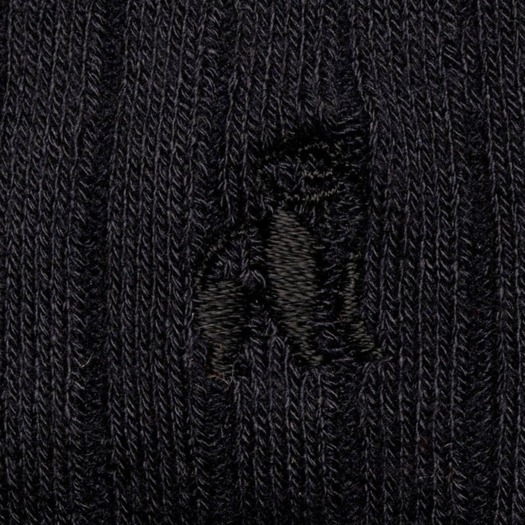 Swole Panda Jet Black Bamboo Socks – Ribbed Breathable Comfort Socks