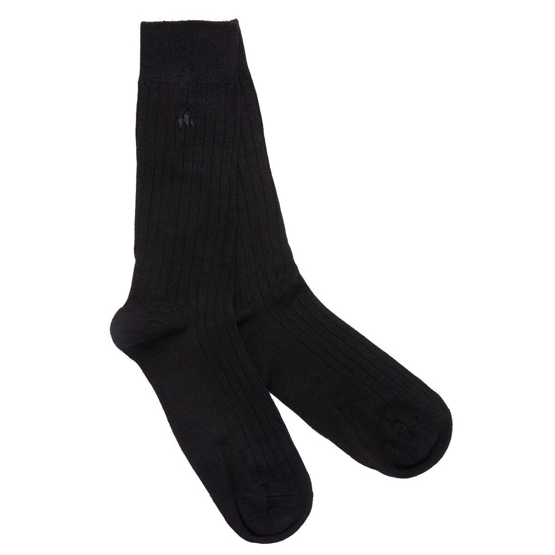 Swole Panda Jet Black Bamboo Socks – Ribbed Comfort Cuff for Men