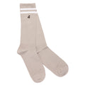 Swole Panda Light Grey Athletic Bamboo Socks – Breathable Striped Design