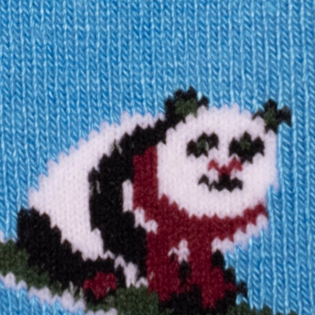 Swole Panda Blue Skiing Panda Bamboo Socks – Sustainable Novelty Gift