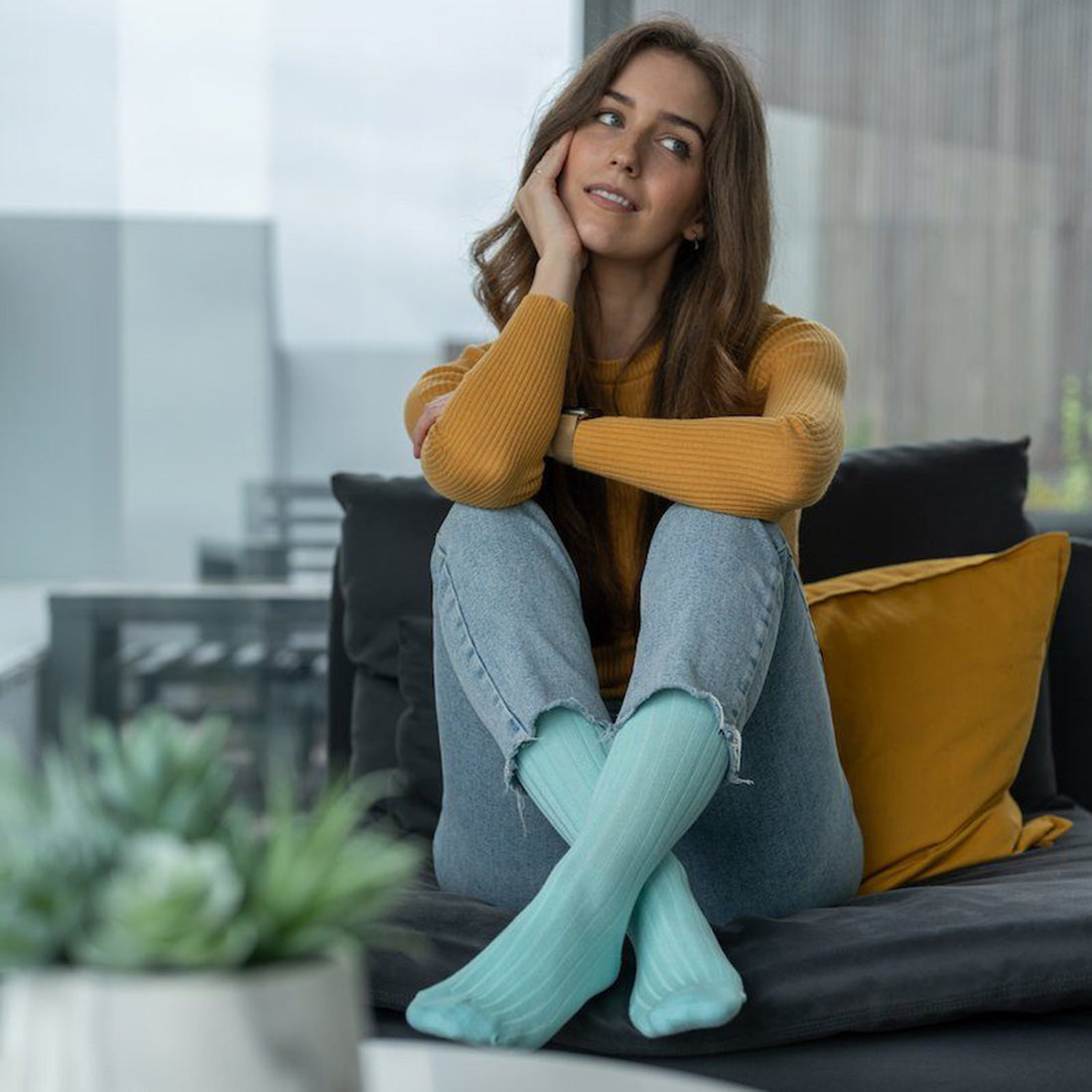 Swole Panda Mint Bamboo Socks – Breathable and Soft Sustainable Hosiery