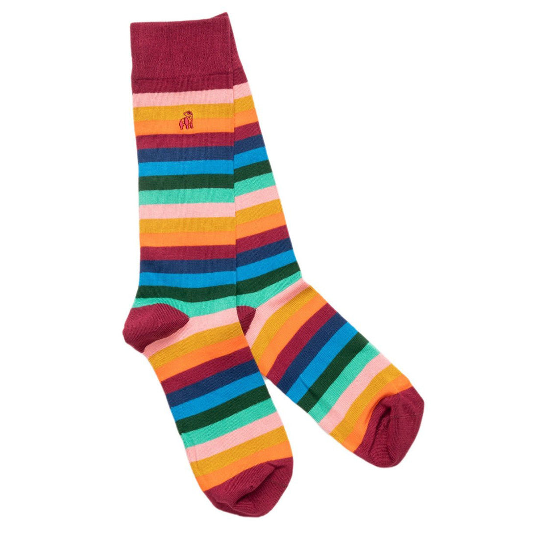 Swole Panda Multi Fine Striped Bamboo Socks – Breathable & Soft