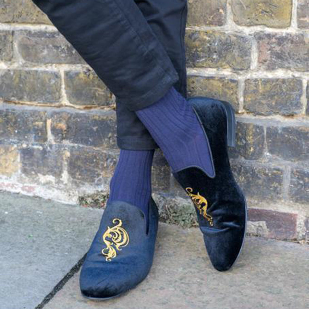 Swole Panda Navy Bamboo Socks – Breathable and Durable Men's Footwear