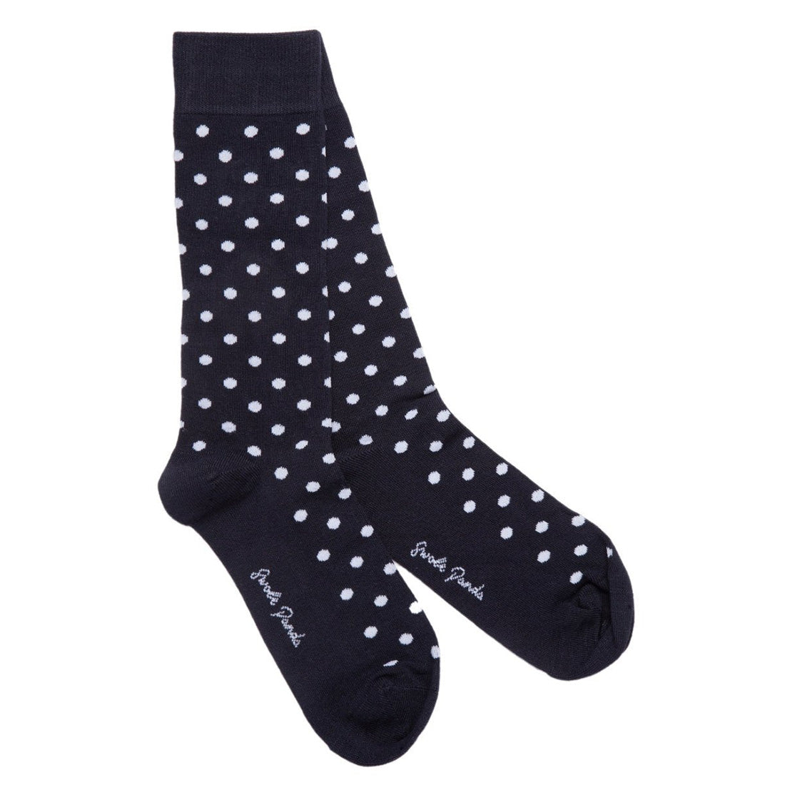 Swole Panda Navy Polka Dot Bamboo Socks – Breathable Men's Hosiery