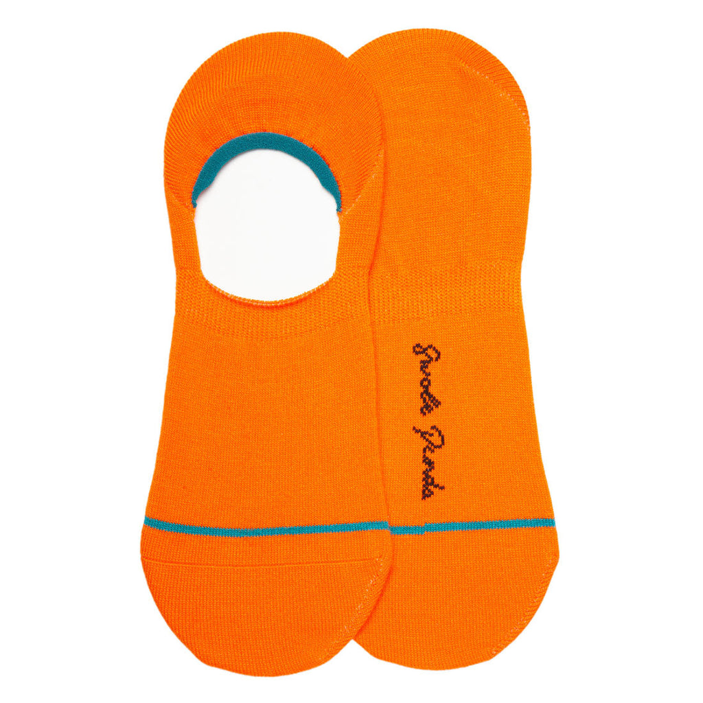 Swole Panda Neon Orange No-Show Bamboo Socks – Breathable & Invisible