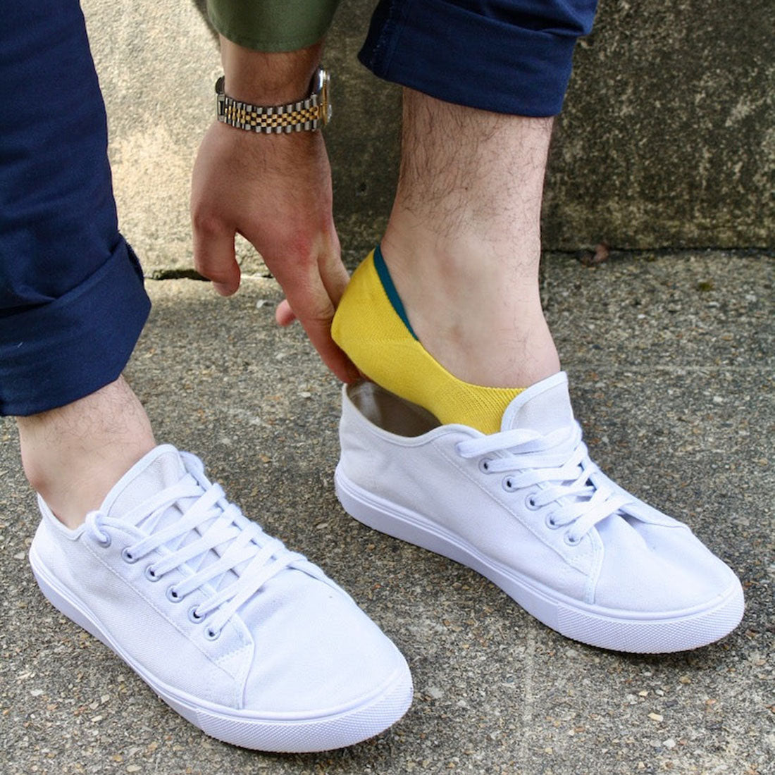 Swole Panda Neon Yellow No-Show Bamboo Socks – Breathable Invisible Style