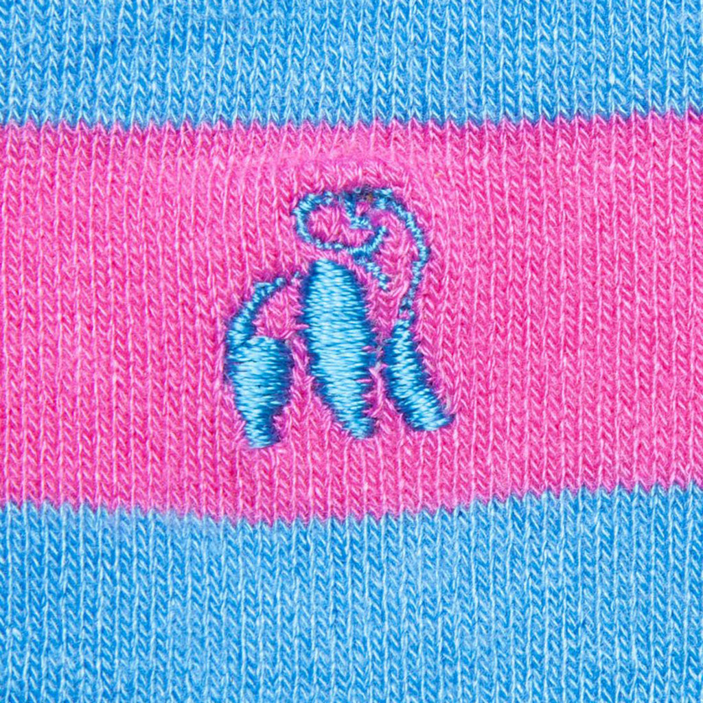 Swole Panda Pink and Blue Striped Bamboo Socks – Breathable and Soft