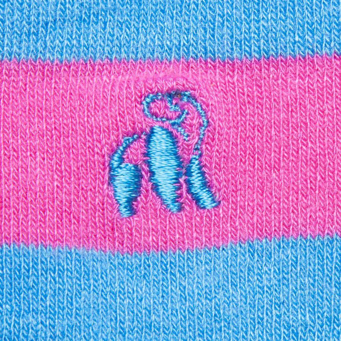 Swole Panda Pink and Blue Striped Bamboo Socks – Breathable and Soft
