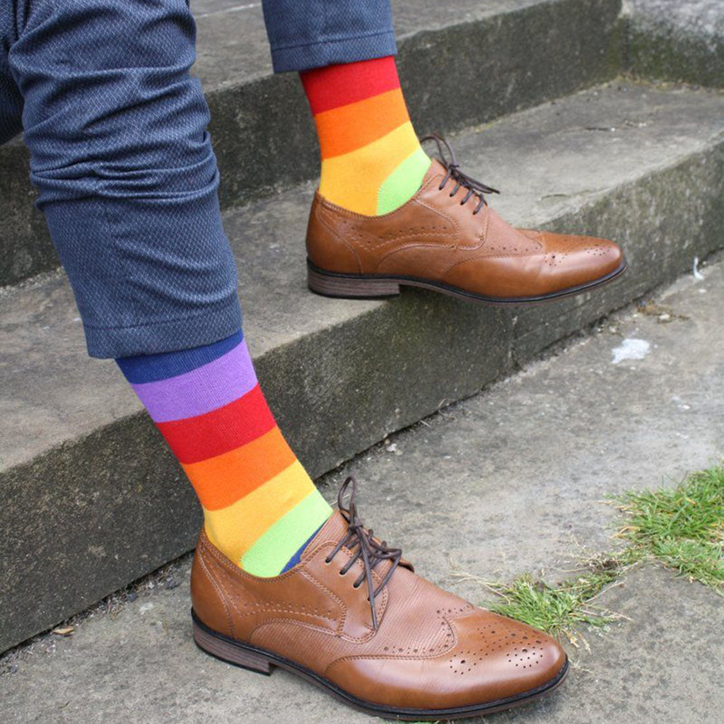 Swole Panda Rainbow Stripe Bamboo Socks | Matching Adult & Child