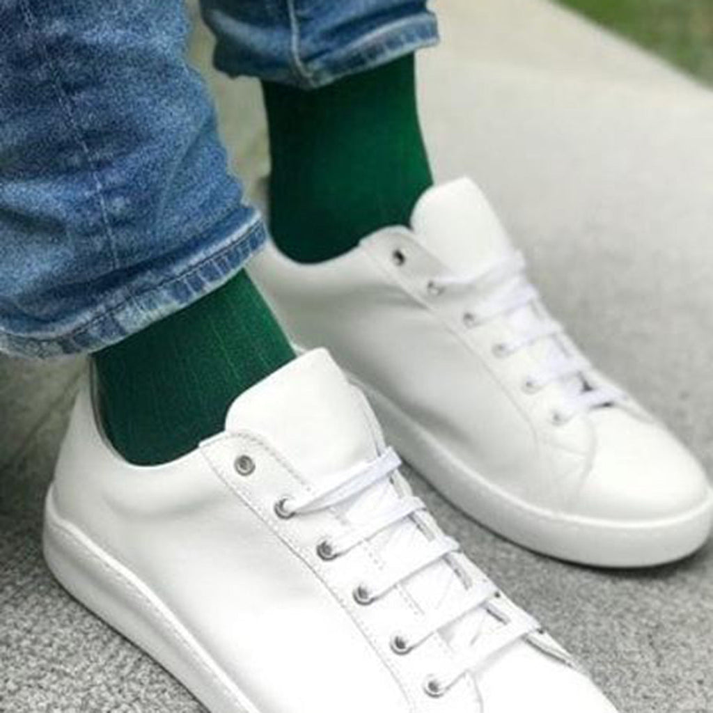 Swole Panda Racing Green Bamboo Socks – Breathable Luxury Dress Socks