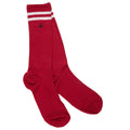 Swole Panda Red Athletic Bamboo Socks – Breathable Striped Crew Socks