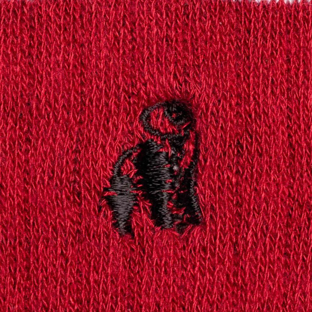 Swole Panda Red Athletic Bamboo Socks – Breathable Striped Crew Socks