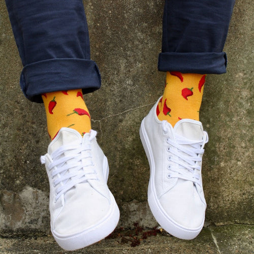Swole Panda Red Chilli Pepper Bamboo Socks – Sustainable Novelty Socks