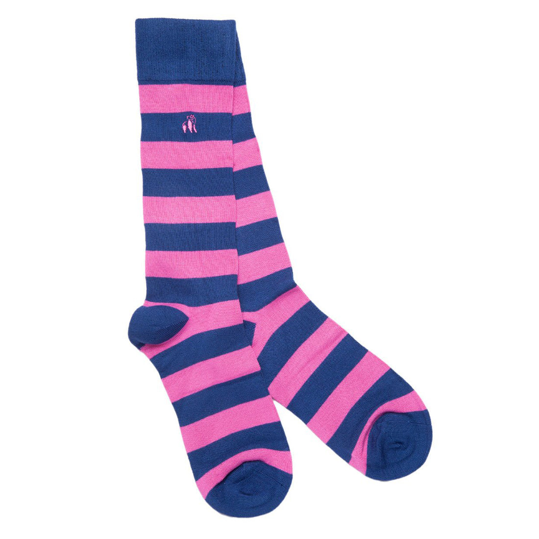 Swole Panda Pink Striped Bamboo Socks – Breathable and Durable
