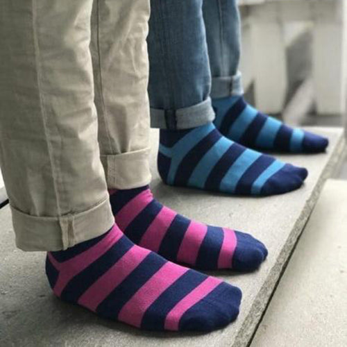 Swole Panda Pink Stripe Matching Bamboo Socks for Adults and Kids