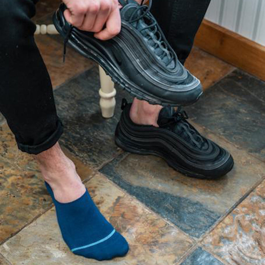 Swole Panda Royal Blue No-Show Bamboo Socks – Breathable Invisible Style