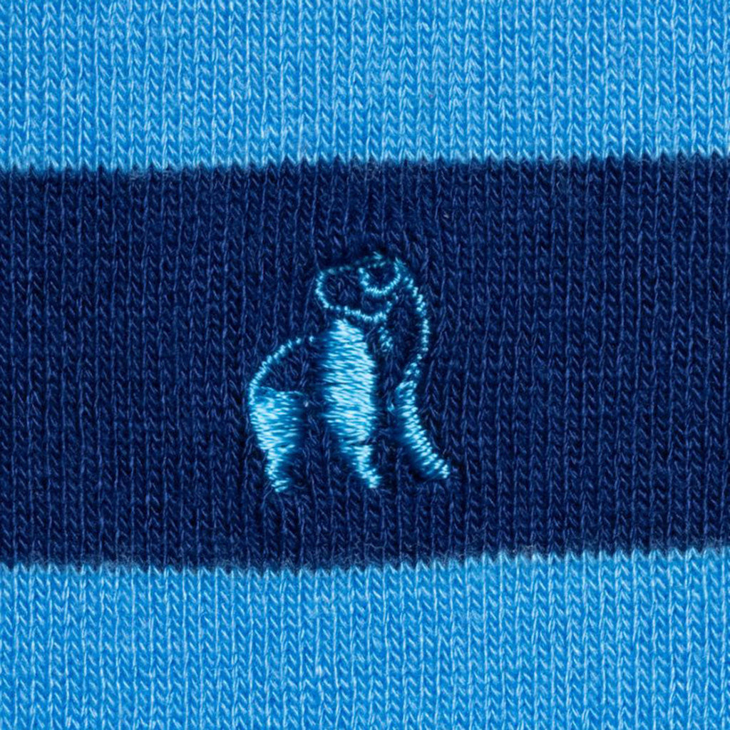 Swole Panda Blue Stripe Matching Bamboo Socks – Breathable Unisex Socks