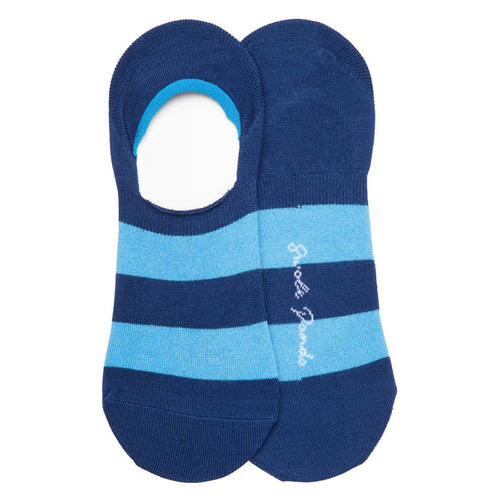 Swole Panda No-Show Bamboo Socks – Sky Blue Striped Invisible Socks