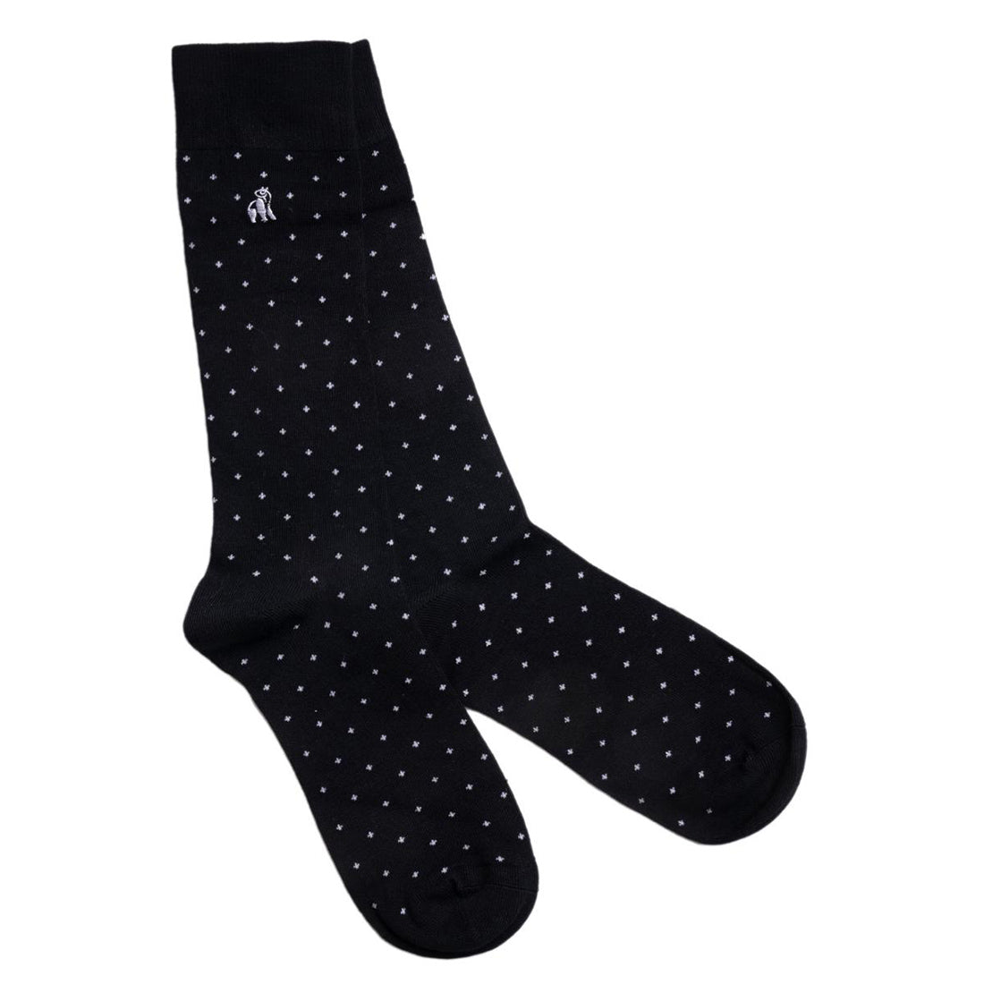 Swole Panda Spotted Black Bamboo Socks – Breathable and Durable Softness