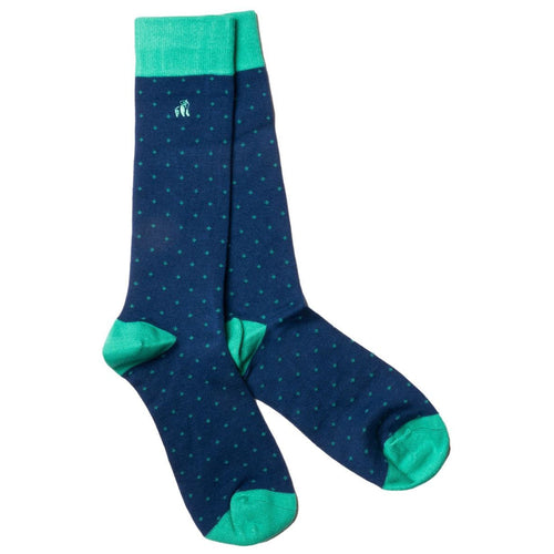 Swole Panda Spotted Green Bamboo Socks – Breathable Patterned Footwear