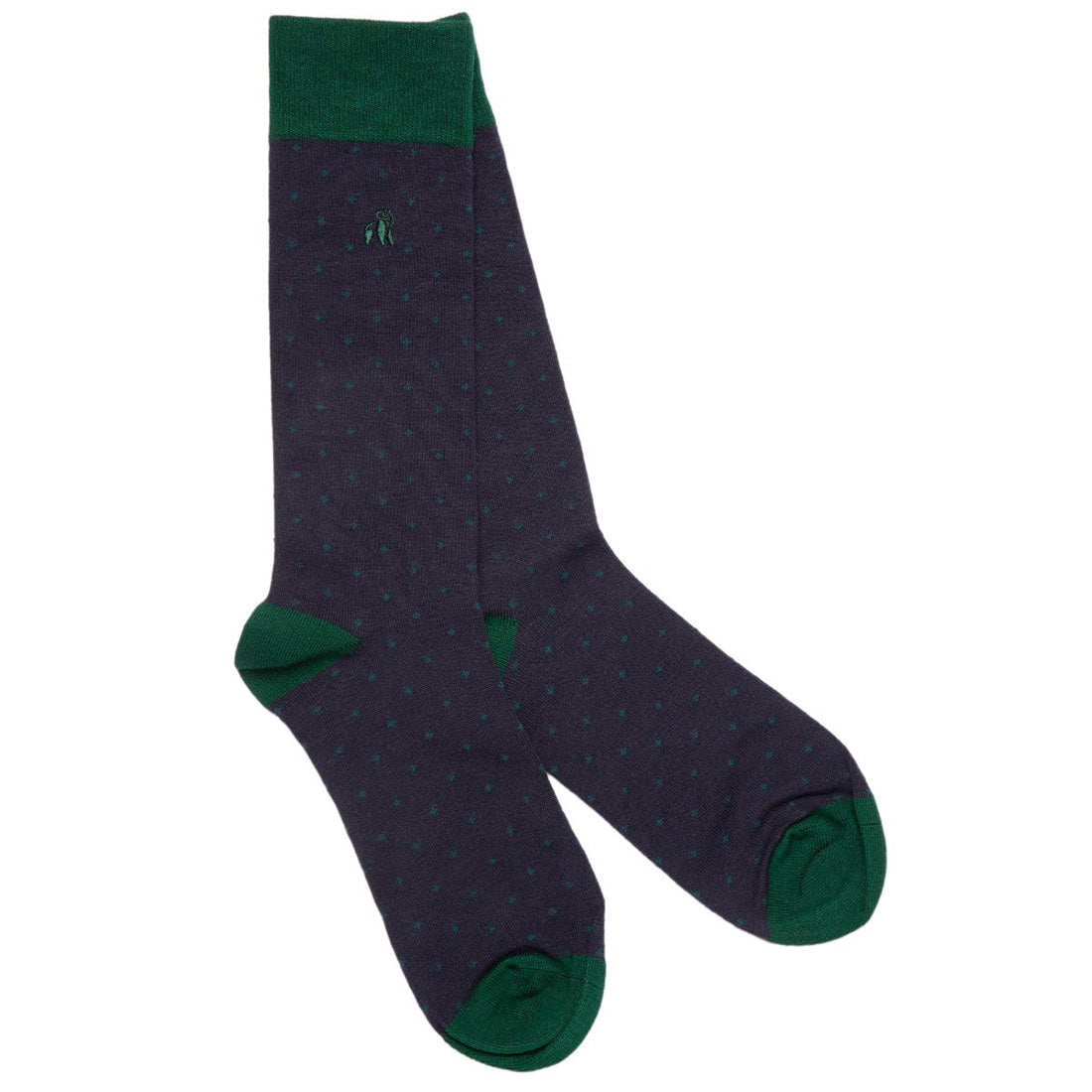 Swole Panda Spotted Navy Bamboo Socks – Breathable & Sustainable