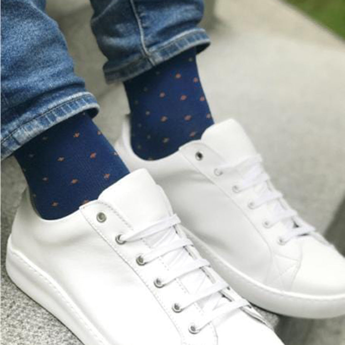 Swole Panda Bamboo Socks – Spotted Orange & Royal Blue Breathable
