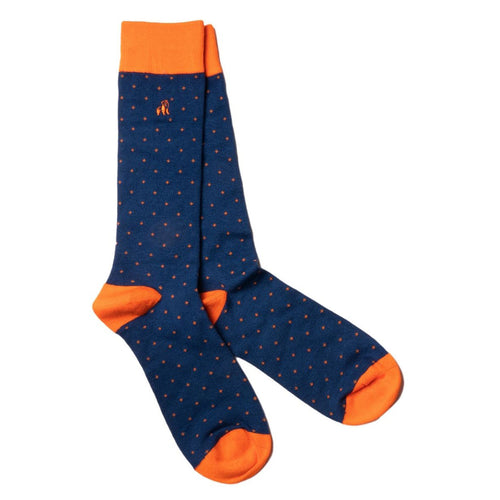 Swole Panda Spotted Orange Bamboo Socks – Comfort Cuff Diabetic Friendly