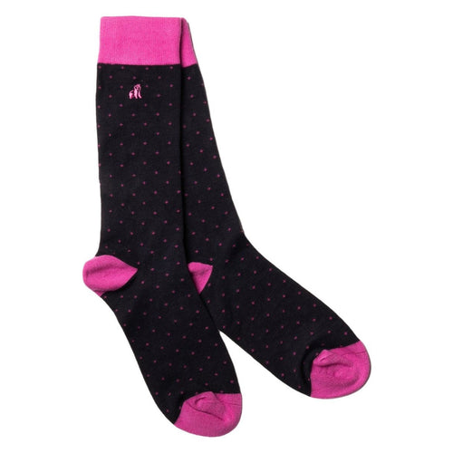 Swole Panda Spotted Pink Bamboo Socks – Breathable and Soft Footwear