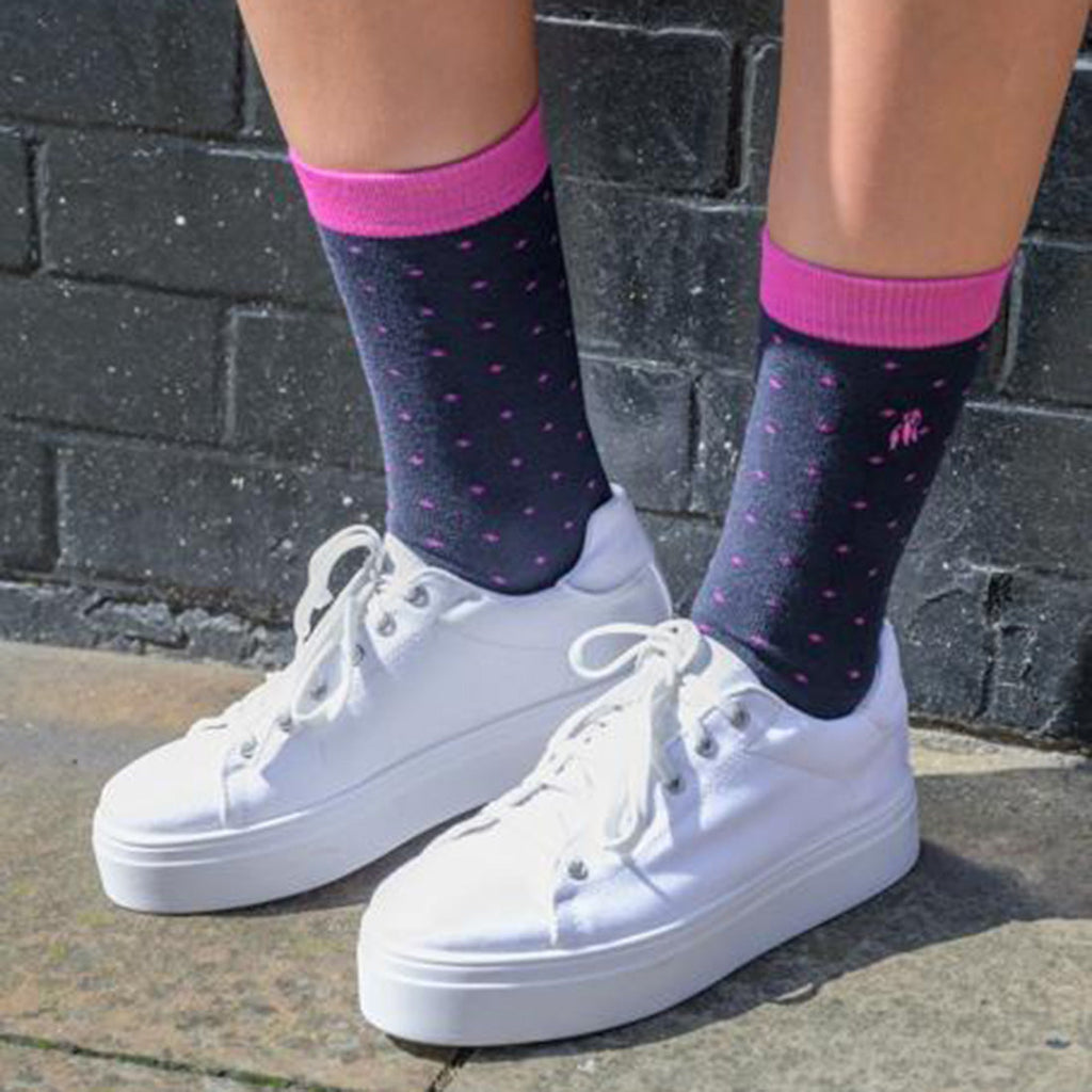 Swole Panda Spotted Pink Bamboo Socks – Breathable and Soft Footwear