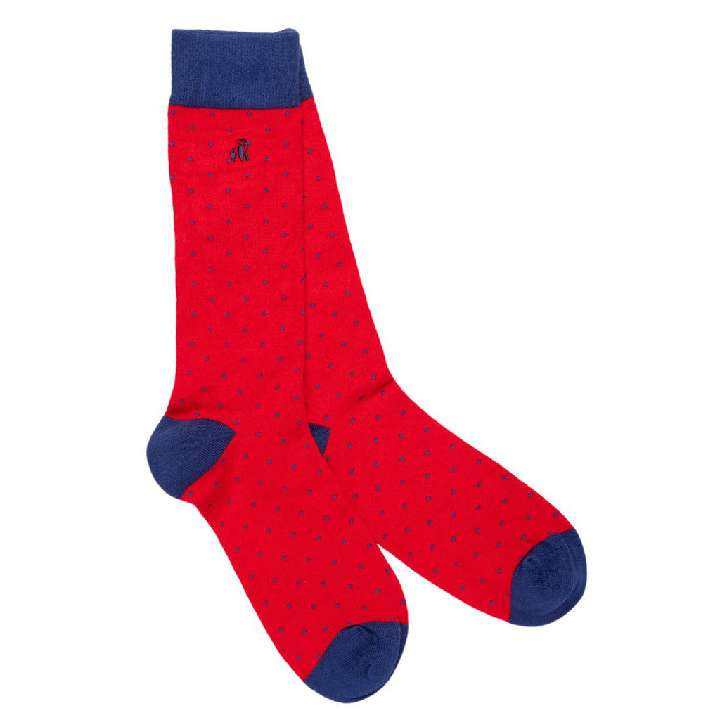 Swole Panda Spotted Red Bamboo Socks – Breathable and Soft Comfort
