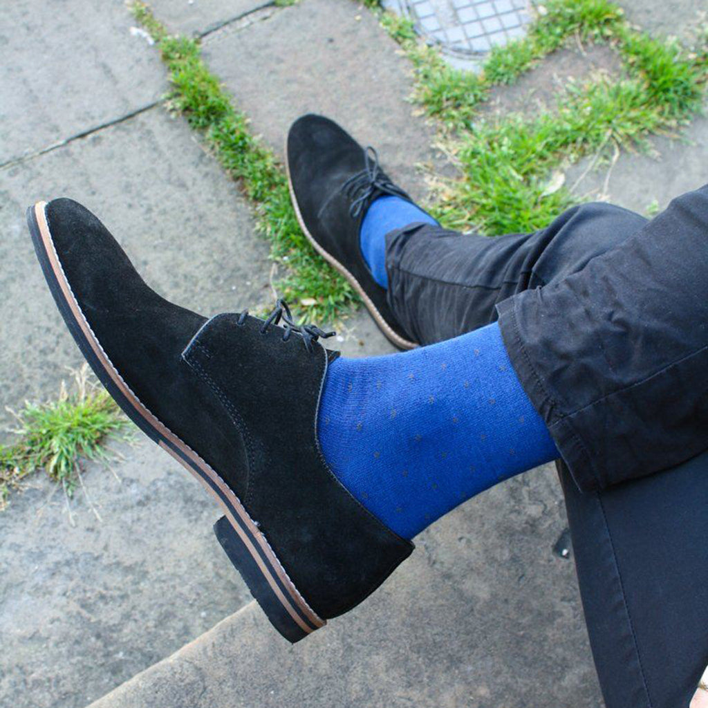 Swole Panda Spotted Royal Blue Bamboo Socks – Soft and Durable Navy