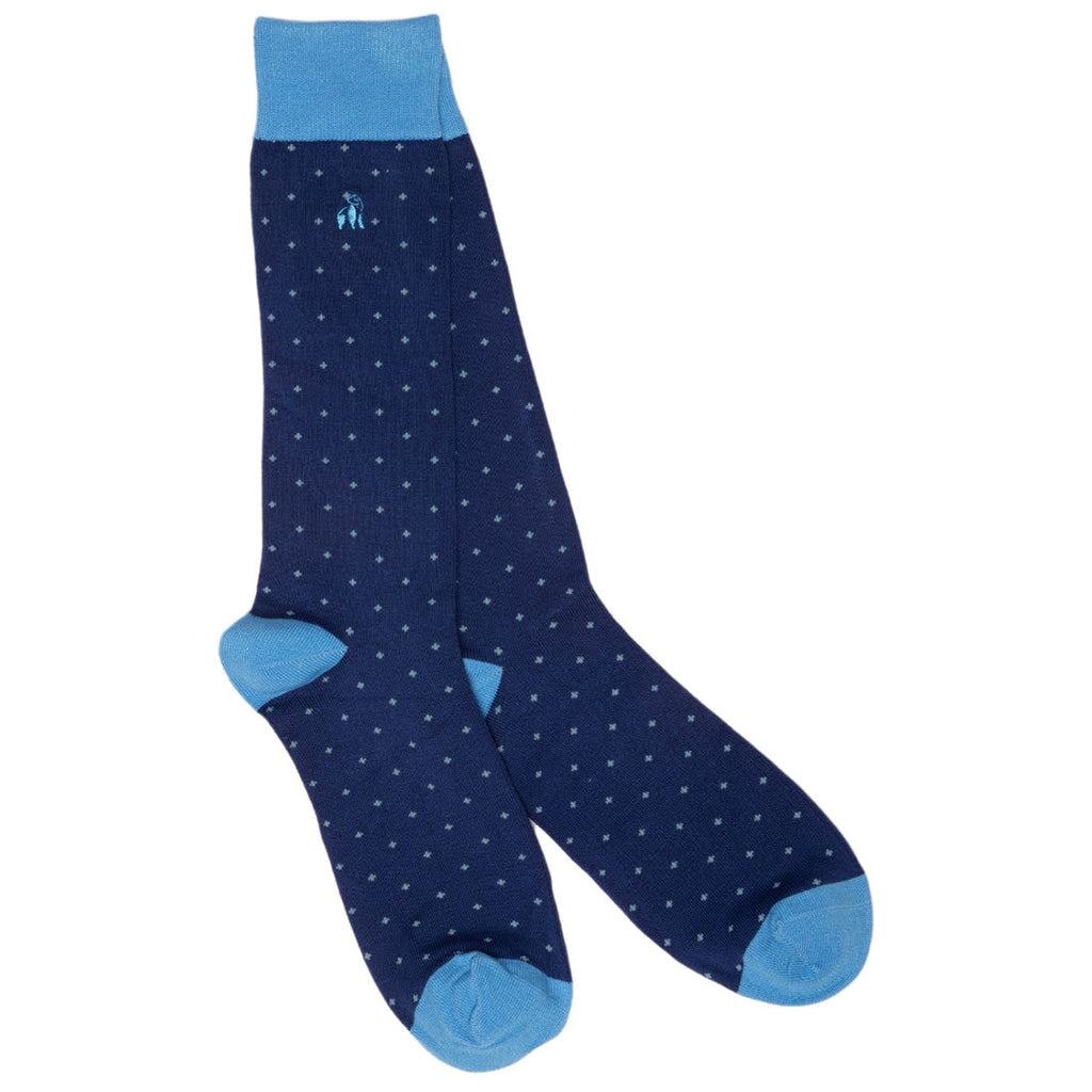 Swole Panda Spotted Sky Blue Bamboo Socks – Breathable & Soft Men's Socks