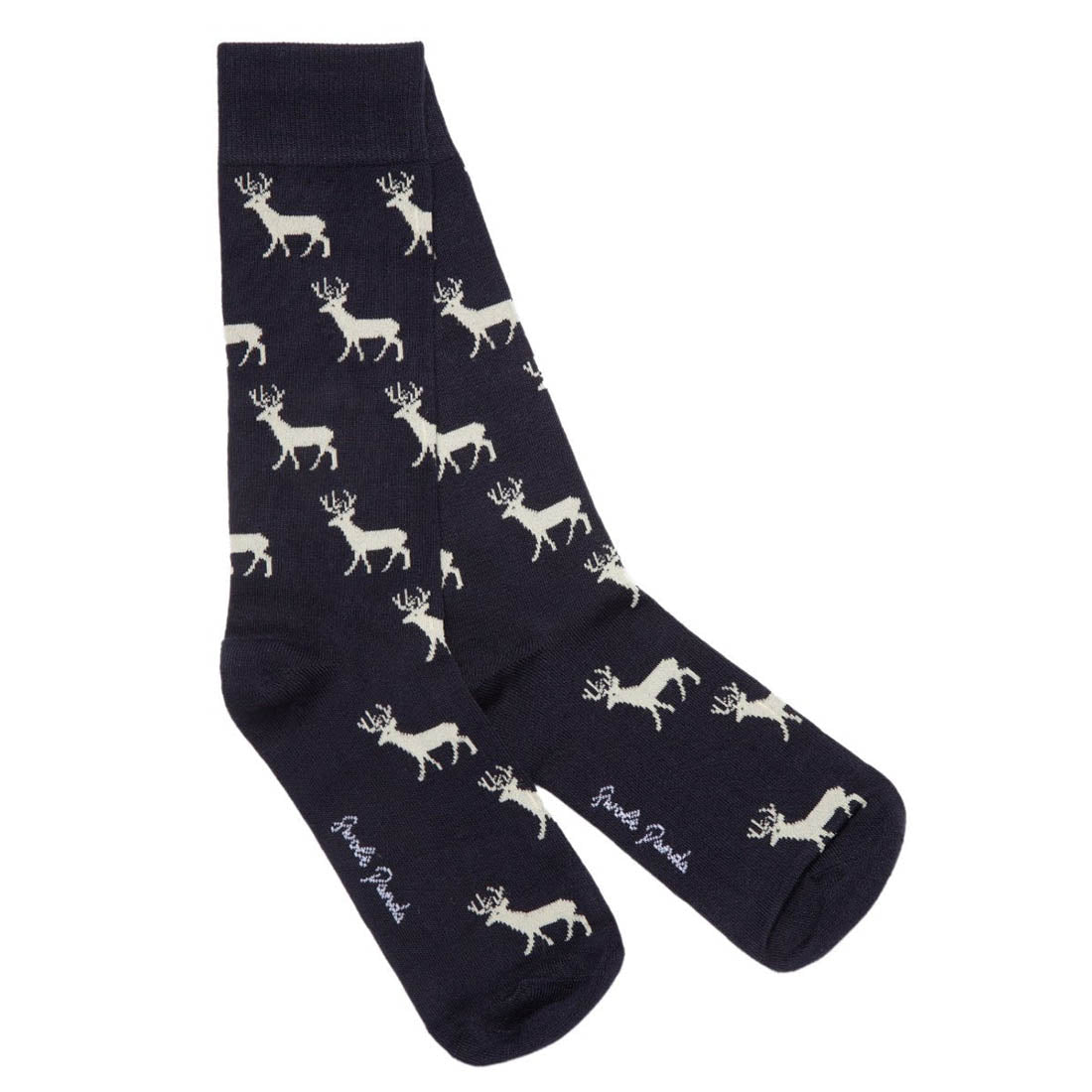 Swole Panda Stag Bamboo Socks – Navy Sustainable Men's Novelty Socks