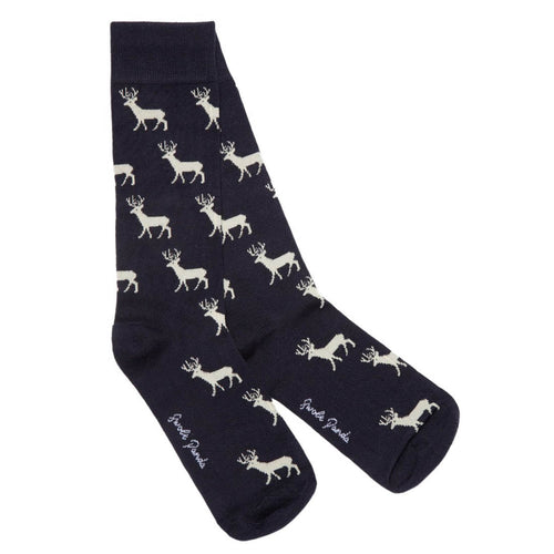 Swole Panda Stag Bamboo Socks – Navy Sustainable Men's Novelty Socks