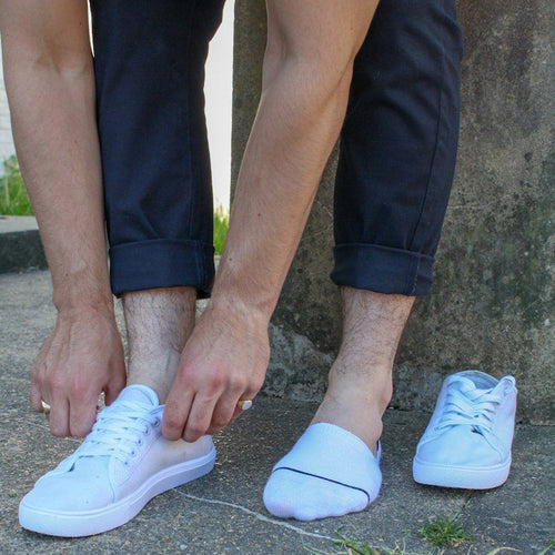 Swole Panda White Bamboo No-Show Socks – Breathable Invisible Socks
