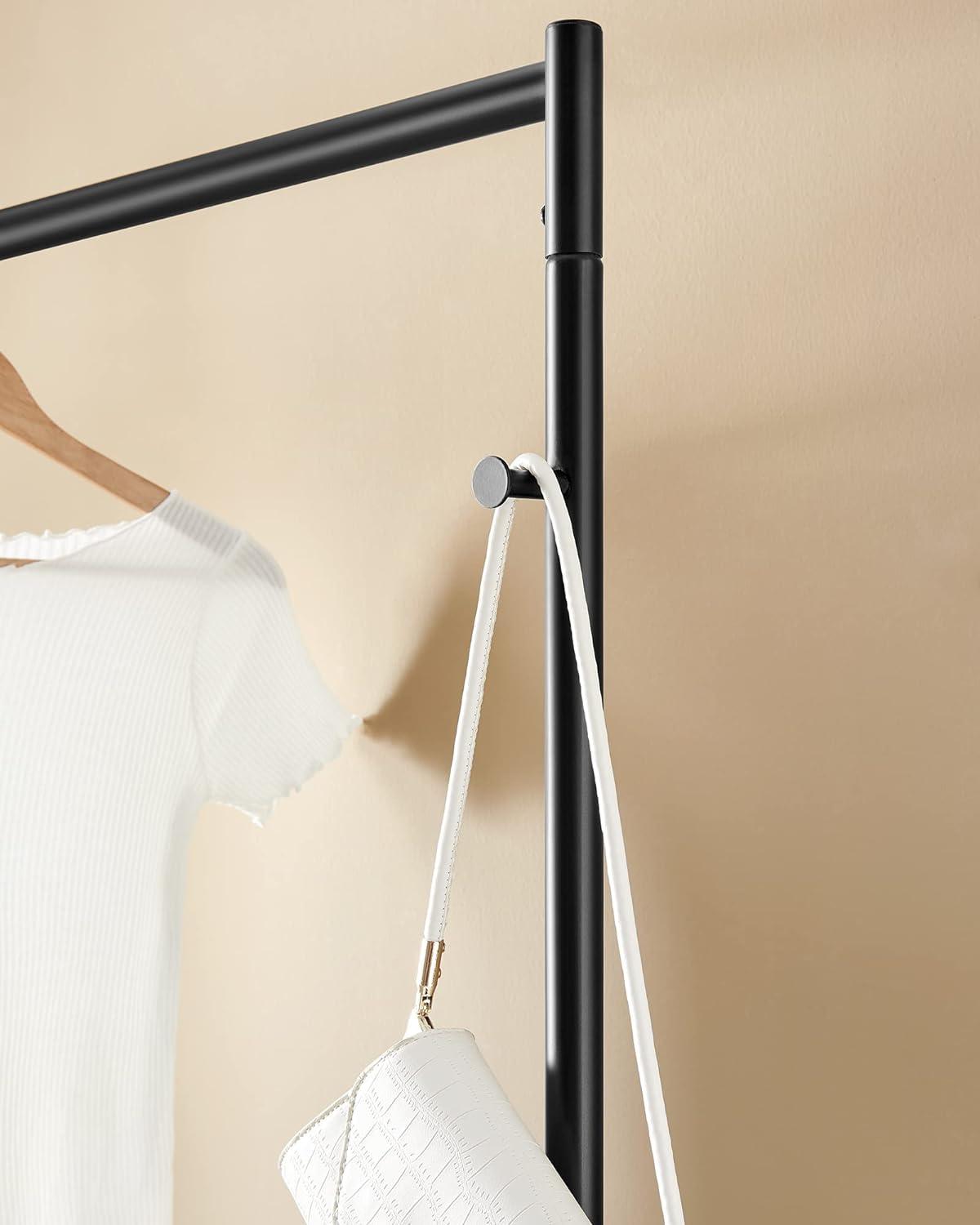 SONGMICS Rolling Clothes Rail | Metal Coat Rack with 2 Mesh Shelves