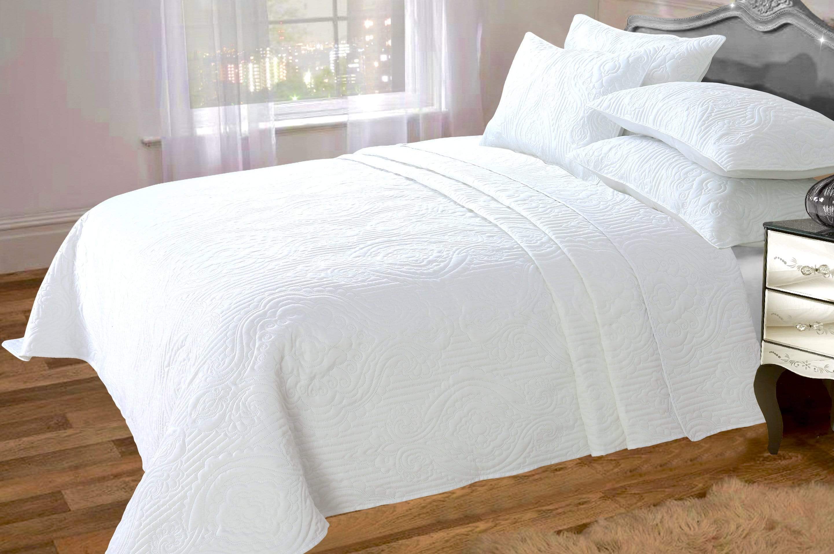 OLIVIA ROCCO Sorrento Embossed Quilted Bedspread Set – Luxury Sofa Throw