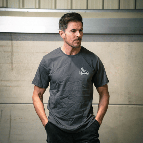 Uggly and Co Grey Wings Spark Plug T-Shirt – Isle of Man Biker Tee