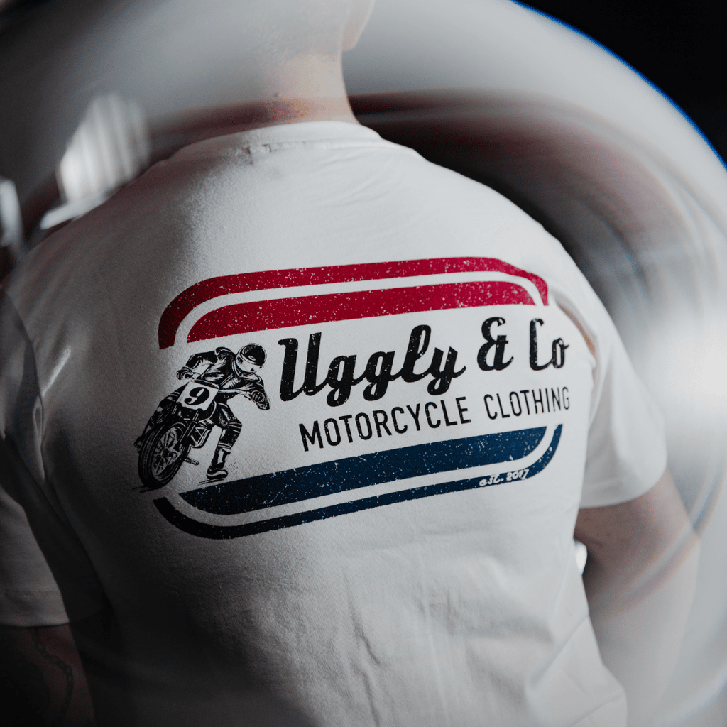 Uggly and Co Flattrack Tee – Vintage Graphic Heavyweight Cotton T-Shirt
