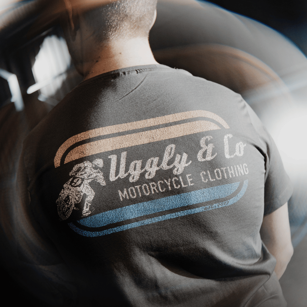 Uggly and Co Olive Flattrack Tee – Heavyweight Cotton Racing Shirt
