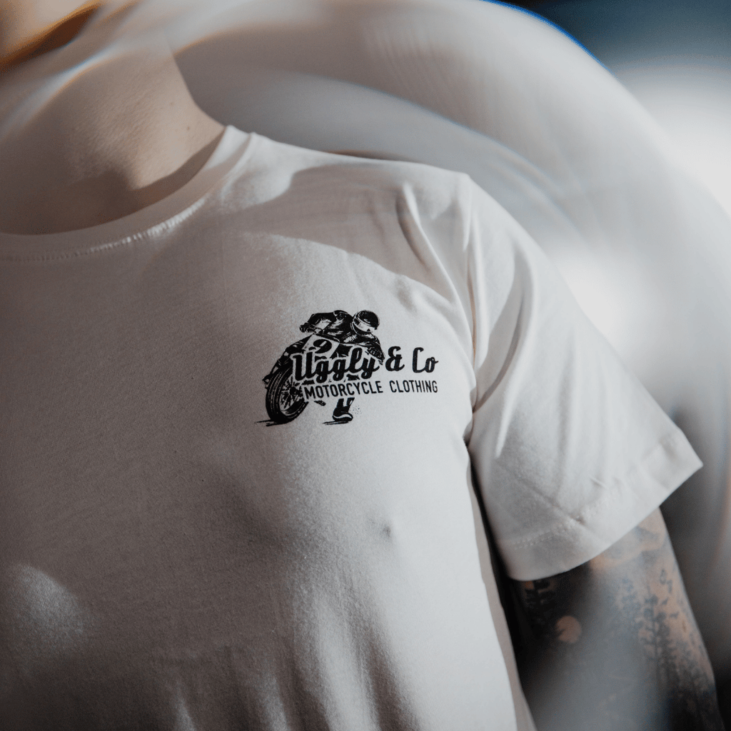 Uggly and Co Flattrack Tee – Vintage Graphic Heavyweight Cotton T-Shirt