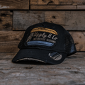 Uggly and Co Black Flat Track Trucker Hat – Vintage Racing Mesh Cap