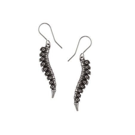 Alchemy Gothic Spine Earrings – Pewter Anatomical Vertebrae Jewelry