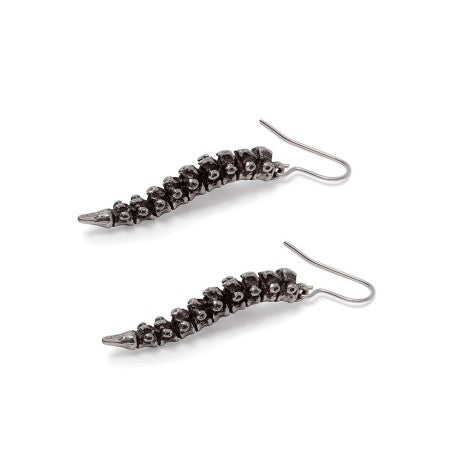 Alchemy Gothic Spine Earrings – Pewter Anatomical Vertebrae Jewelry