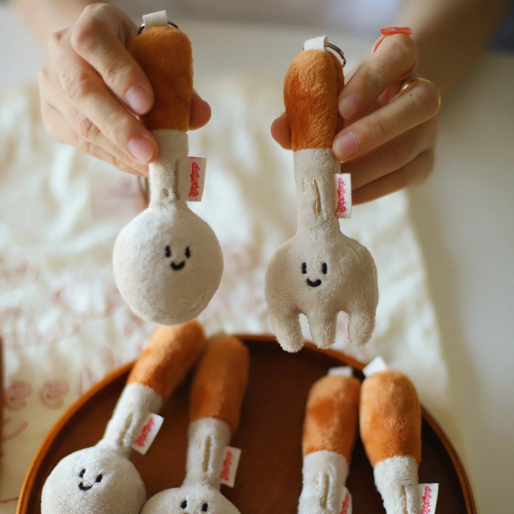 Plush Spoon and Fork Charm Keychain by LuLuFun Studio – Cute Bag Decor
