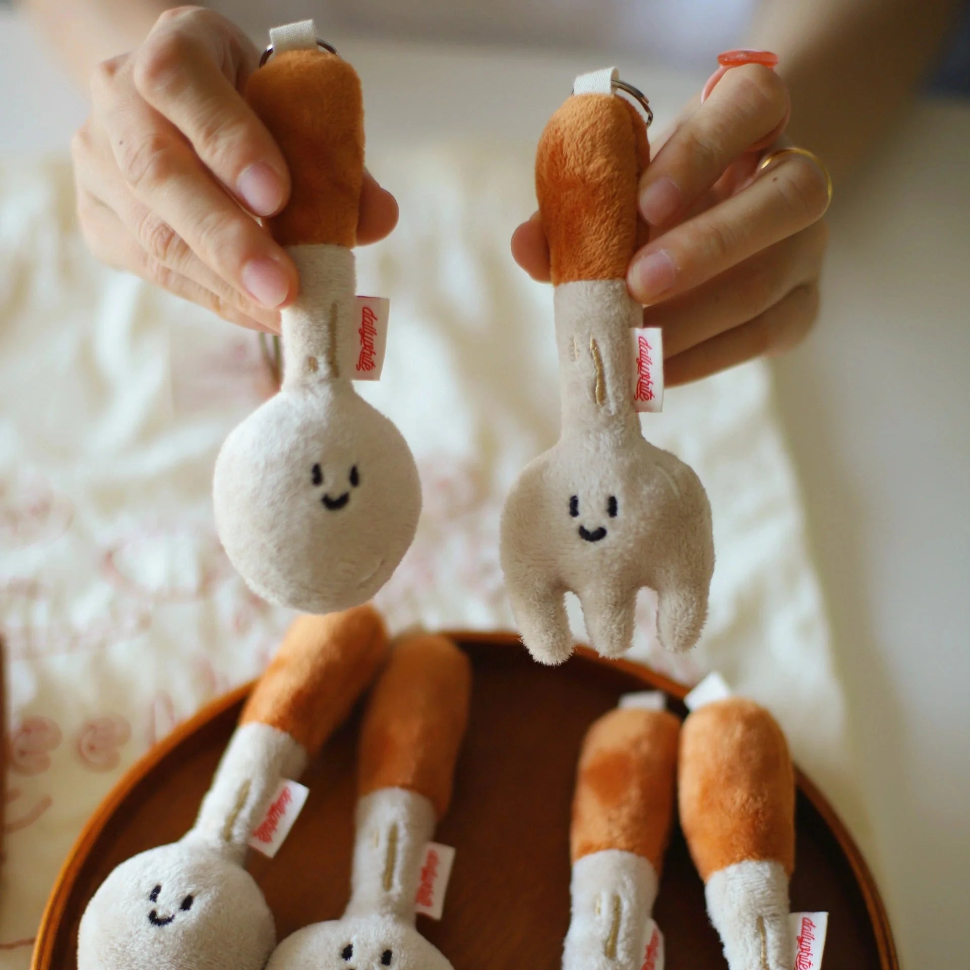 Plush Spoon and Fork Charm Keychain by LuLuFun Studio – Cute Bag Decor